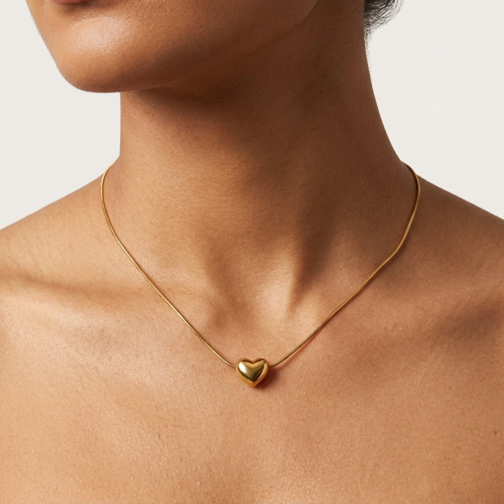 Golden Heart Chain Necklace