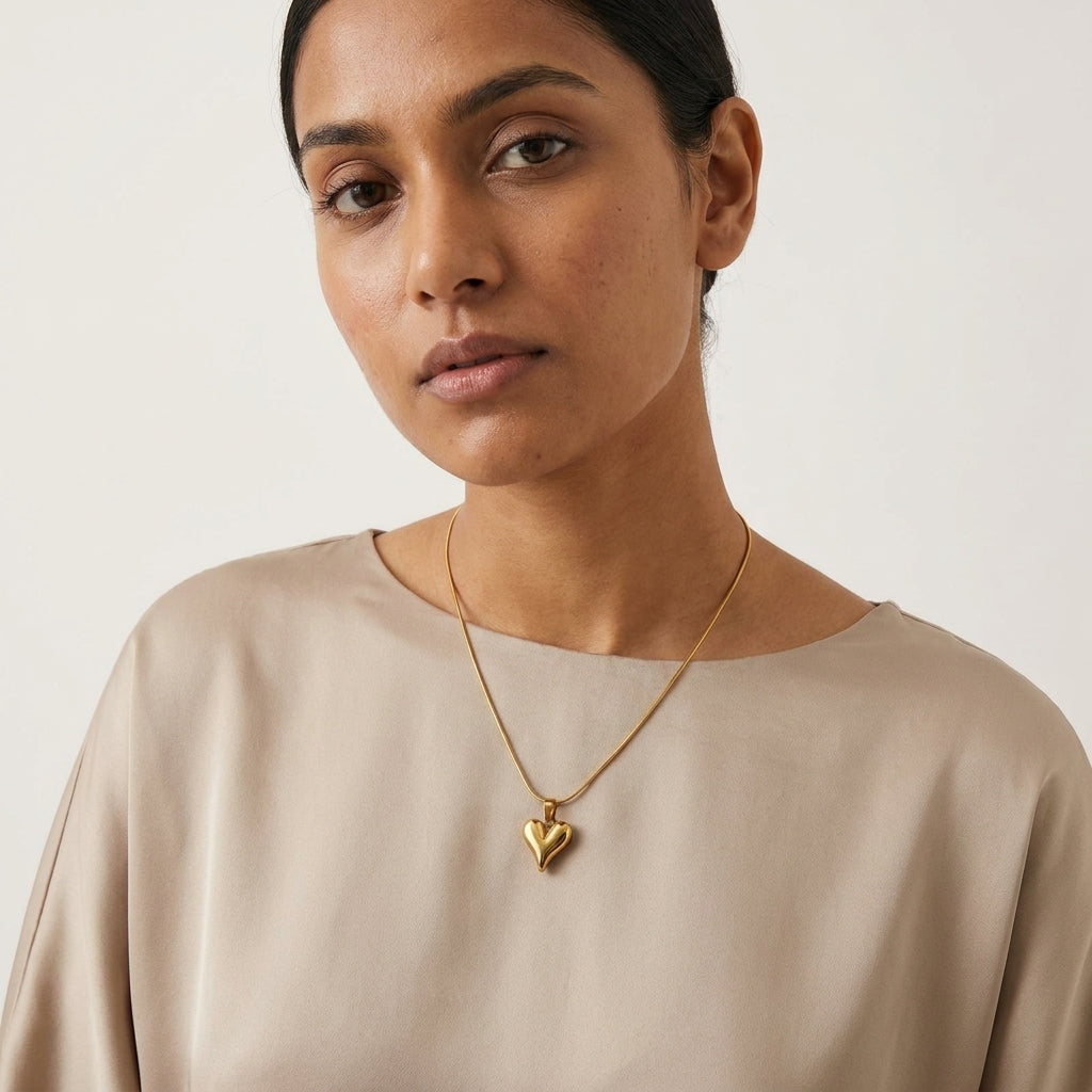 Puffed Heart Necklace