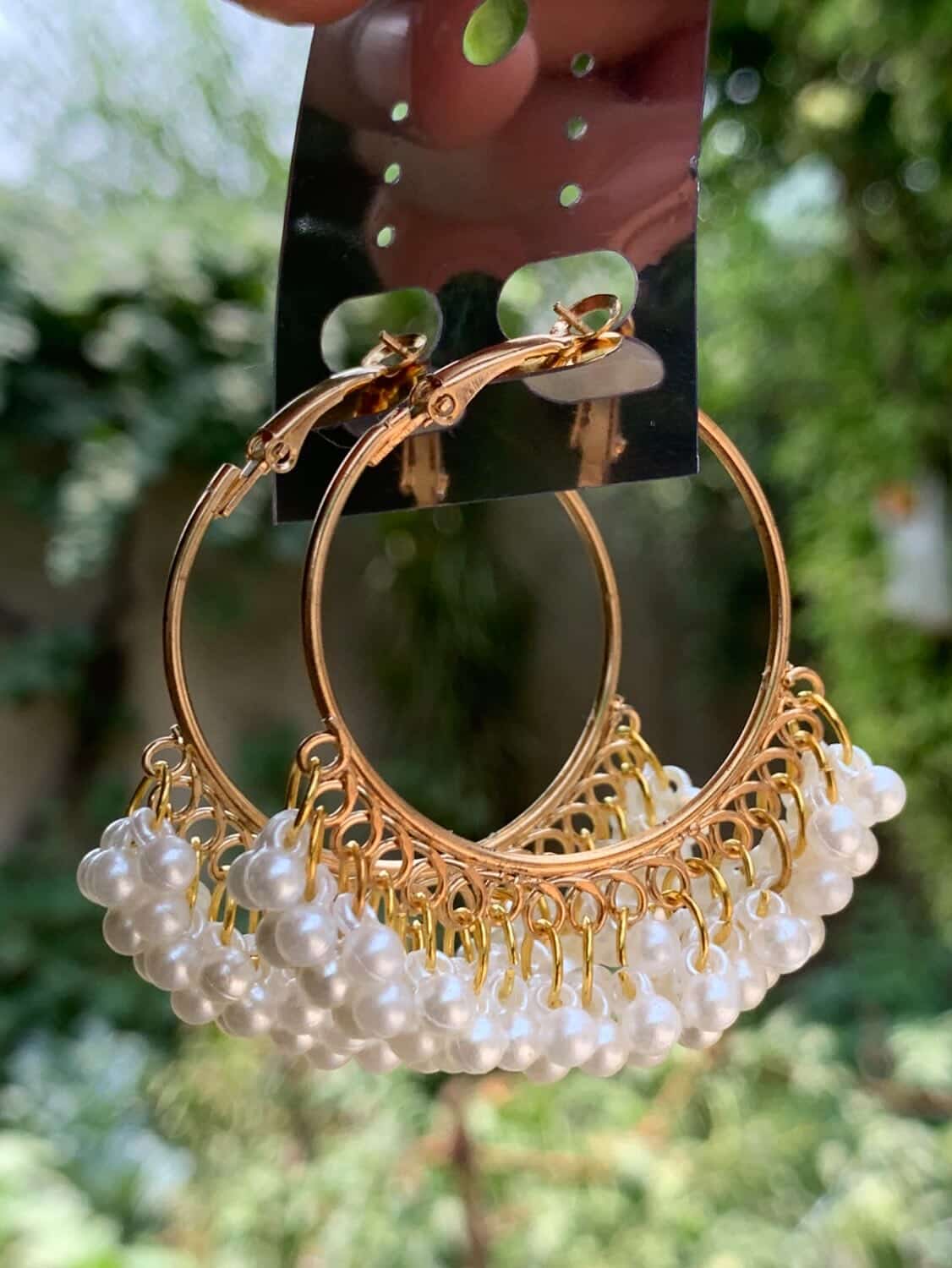Pearl Hoop Jhumka Golden