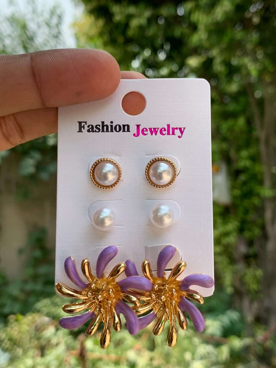 Golden Sunburst & Pearl Stud Set