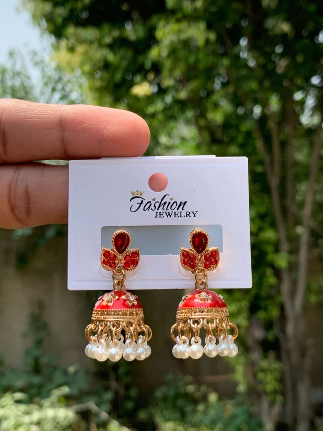 A Pastel Meenakari Floral Jhumka