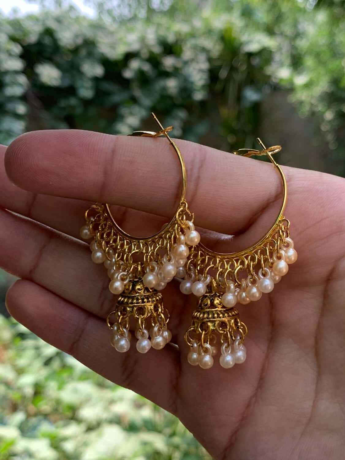 Golden Pearl Bali Jhumka