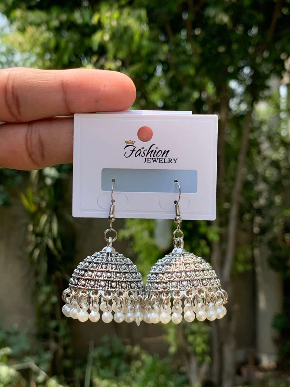 Oxidized Silver Mandala Jhumka