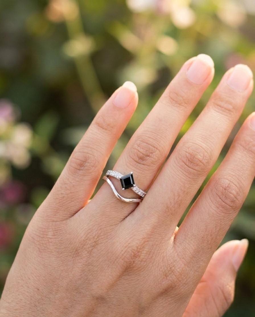 Royal Amethyst Square Halo Ring