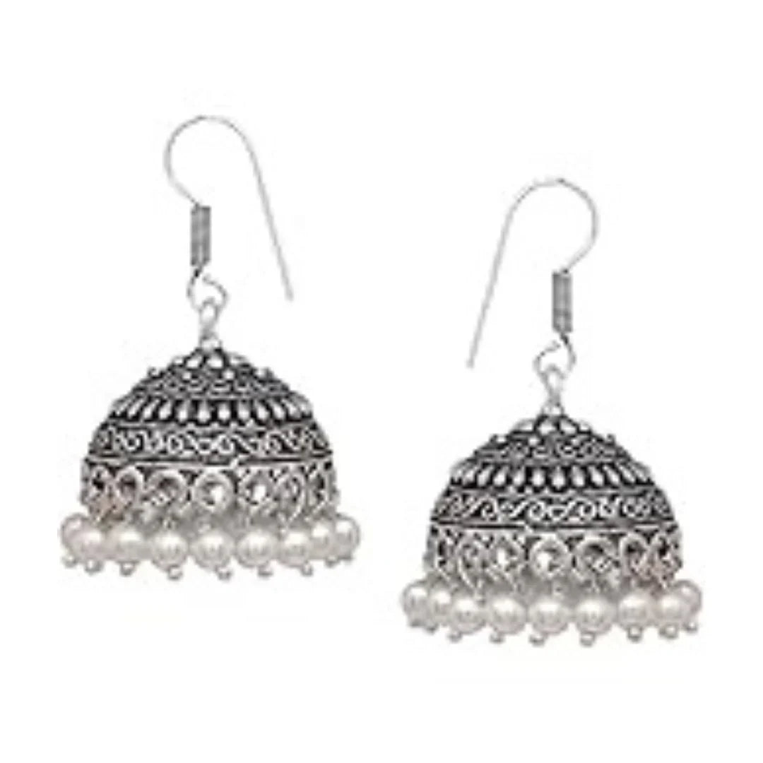 Silver Jhumkas