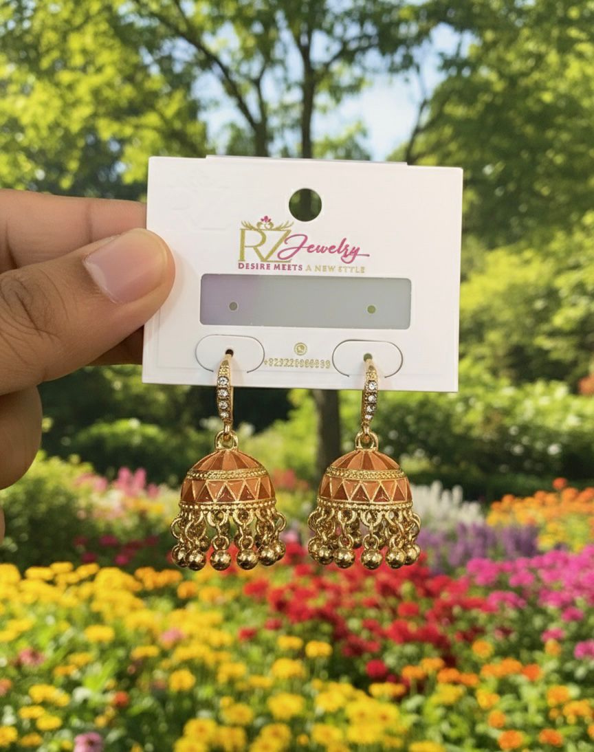 Modern Meenakari Geometric Jhumkas
