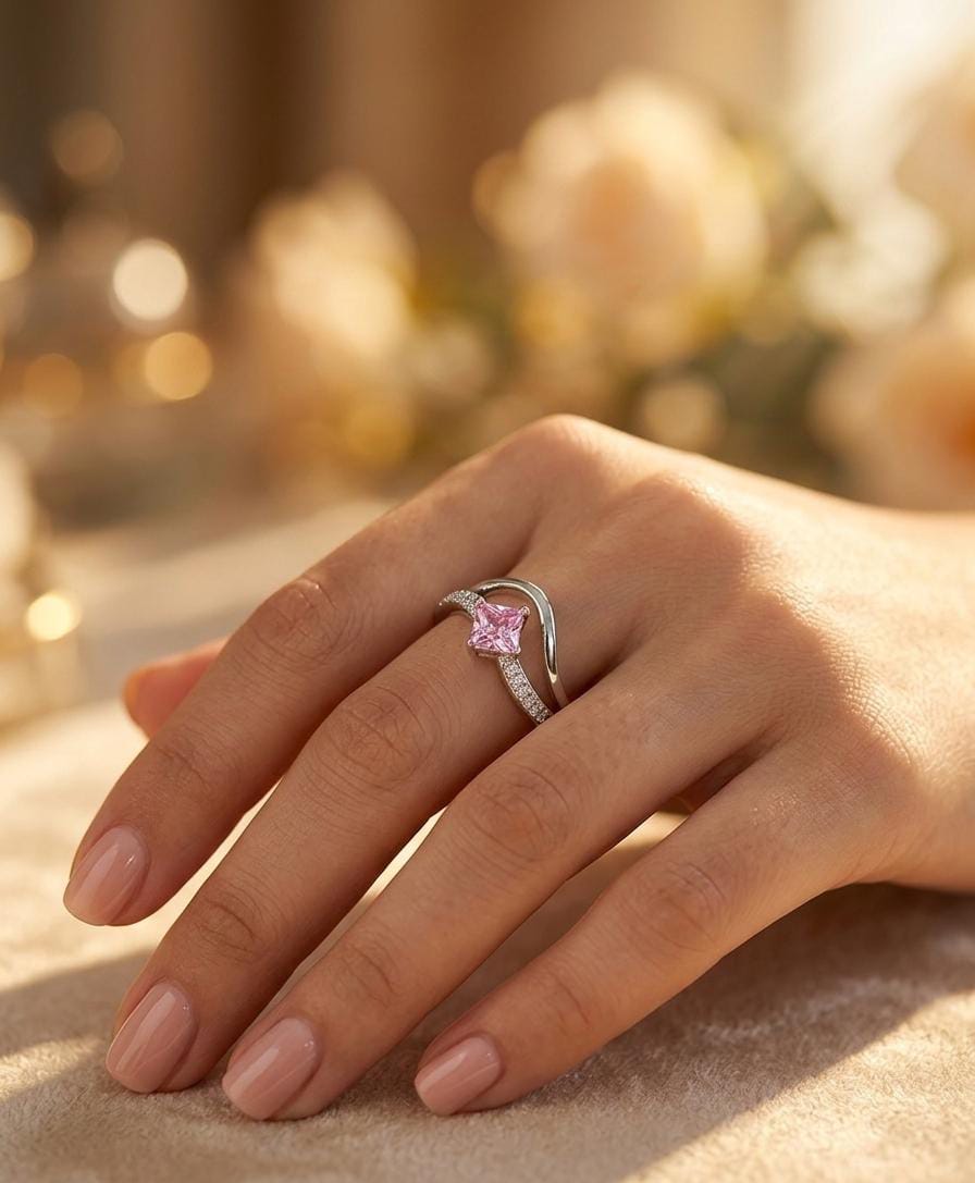 Royal Amethyst Square Halo Ring
