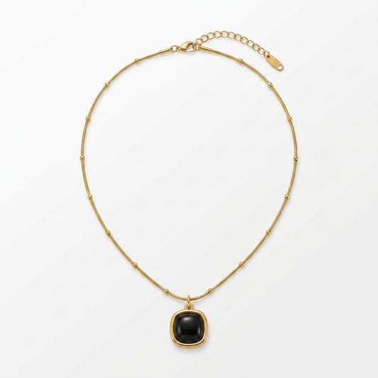 Vintage Black Stone Necklace