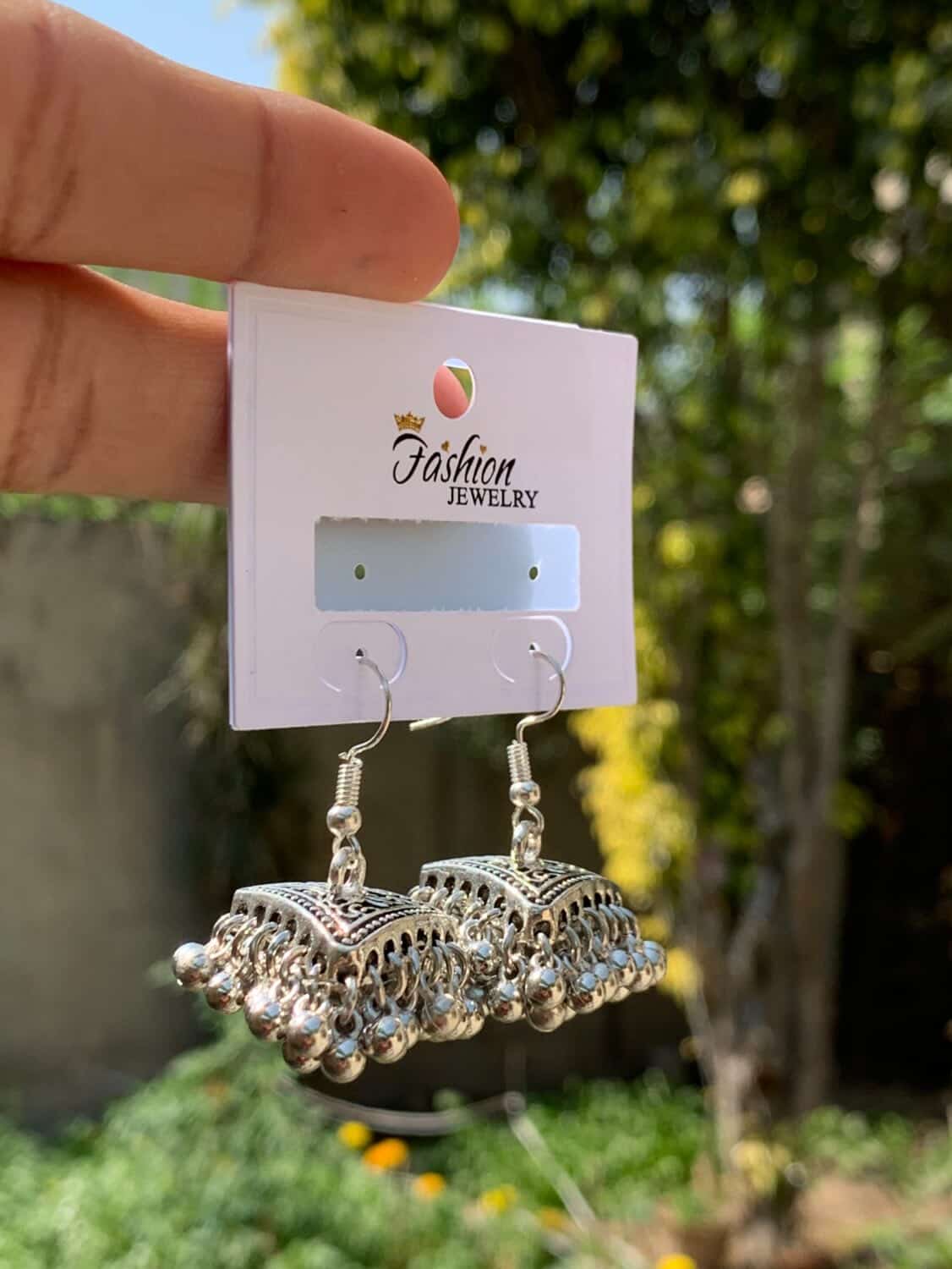 Artisanal Hand-Painted Porcelain Enamel Jhumka