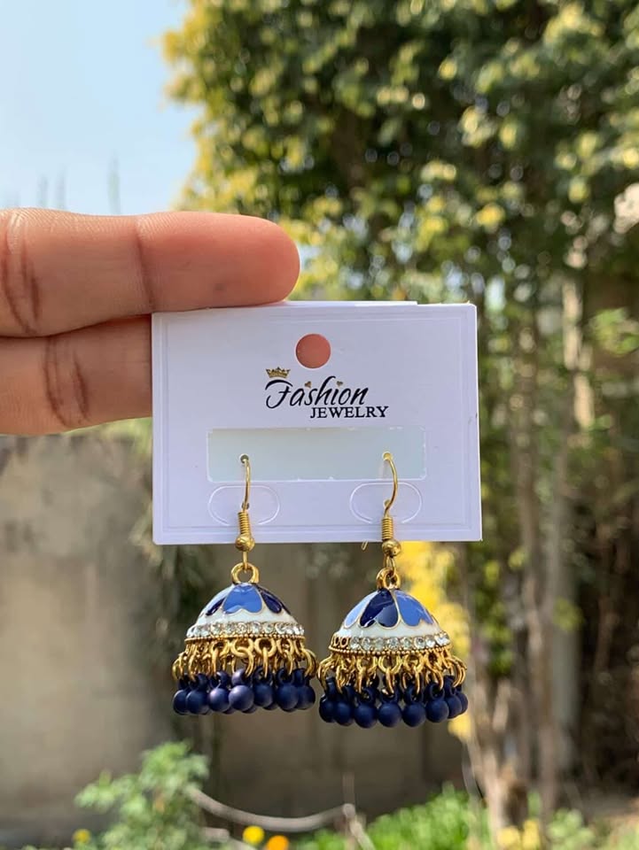 Pristine Pearl & Gold Enamel Jhumka Earrings