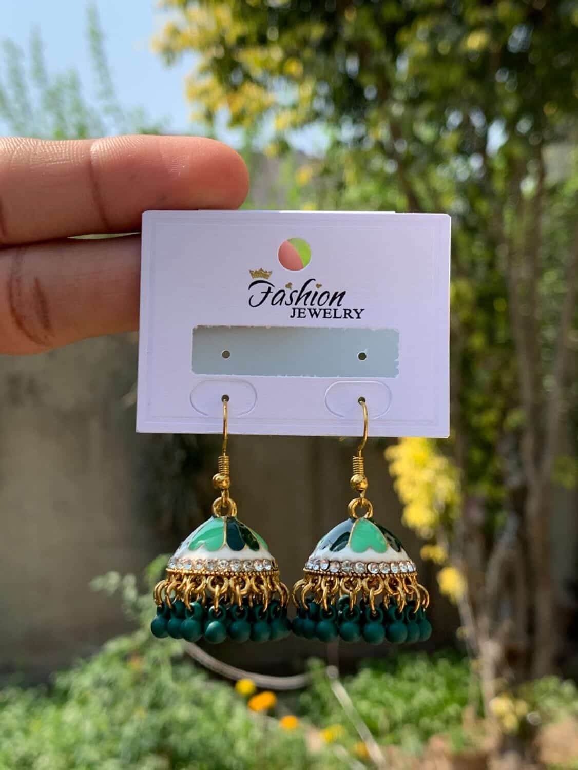Pristine Pearl & Gold Enamel Jhumka Earrings