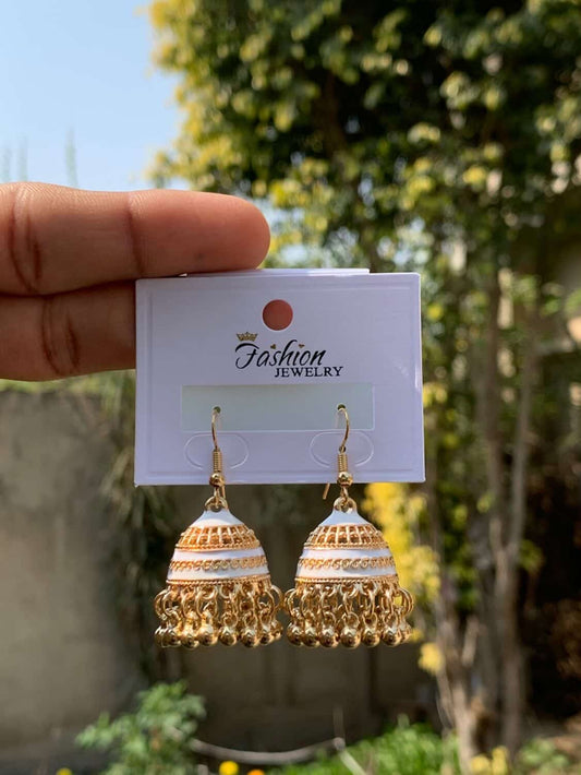 Matte Velvet & Crystal Band Jhumkas