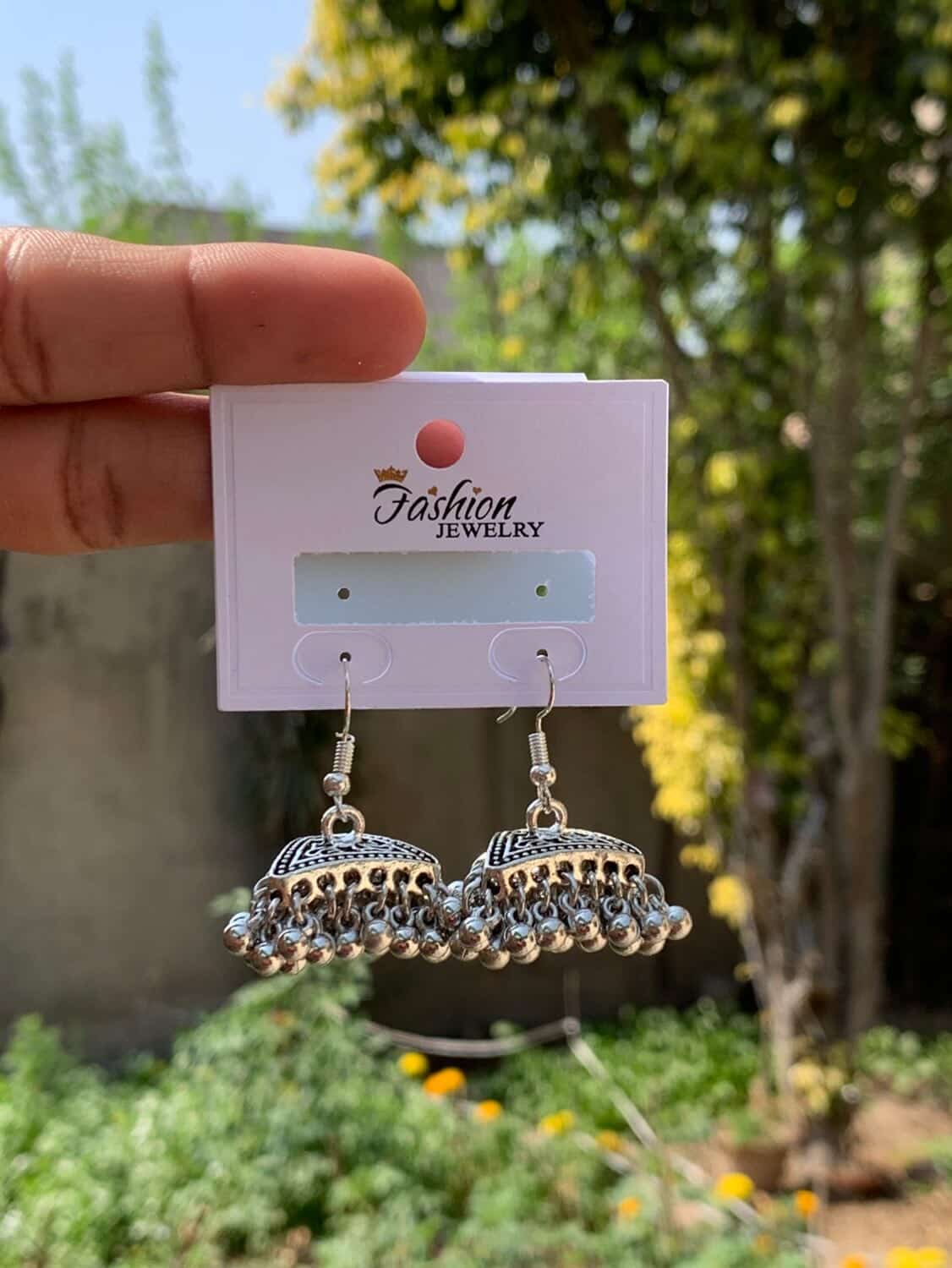 Artisanal Hand-Painted Porcelain Enamel Jhumka