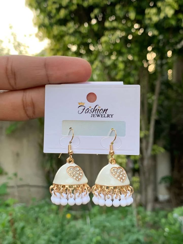 Crystal Heart-Centric Jhumkas