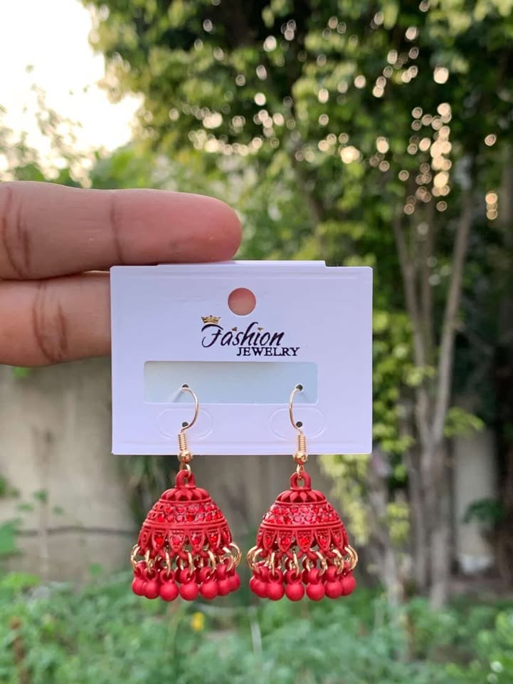 Aesthetic Obsidian Matte Textured Jhumkas