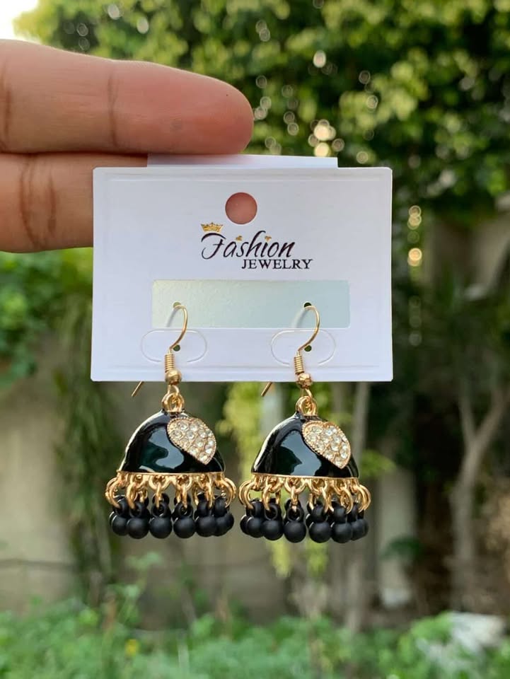 Crystal Heart-Centric Jhumkas