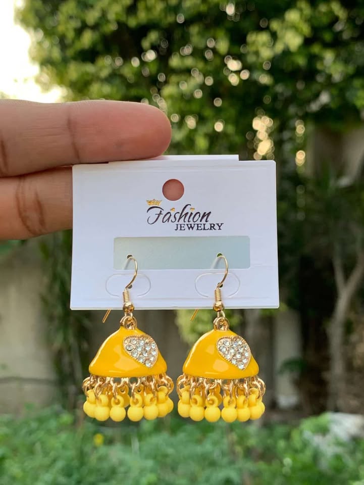 Crystal Heart-Centric Jhumkas