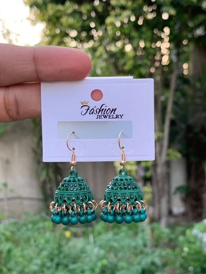 Aesthetic Obsidian Matte Textured Jhumkas