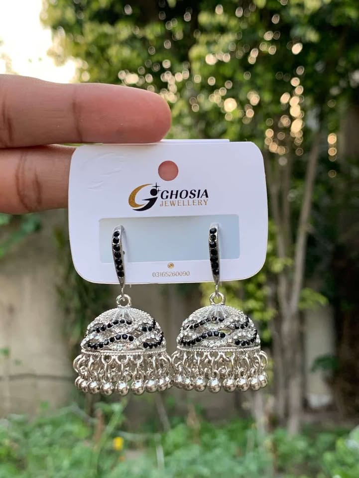 Starlight Silver Wave Jhumka