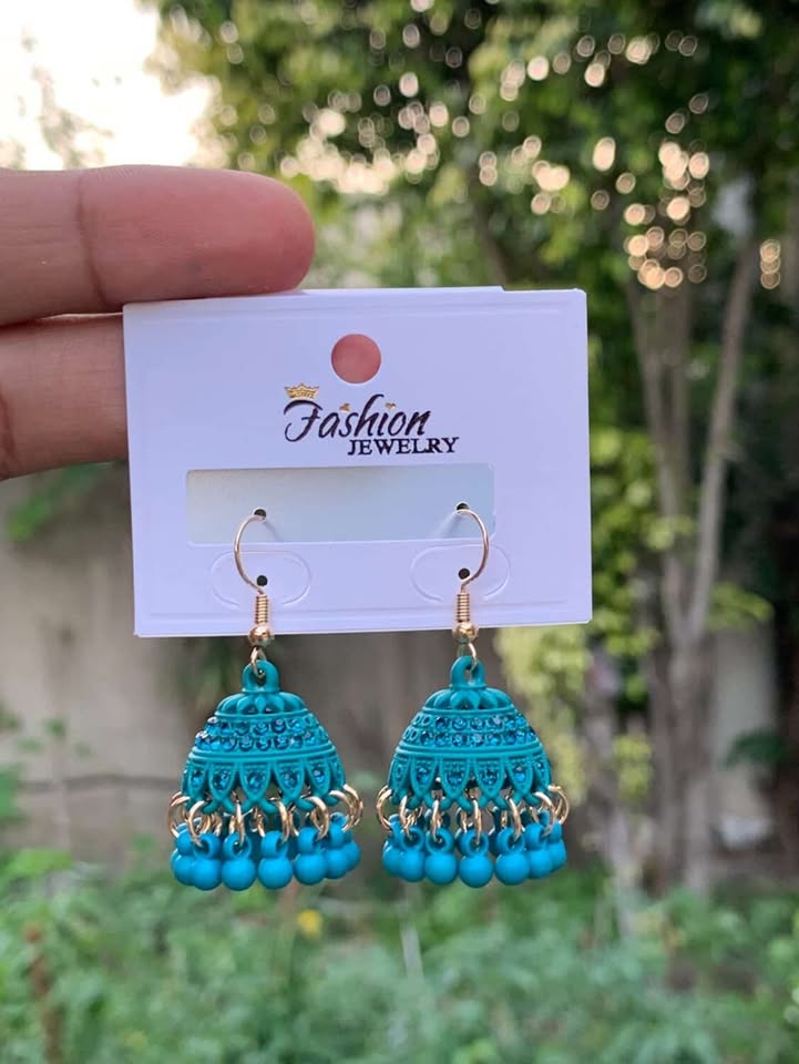 Aesthetic Obsidian Matte Textured Jhumkas