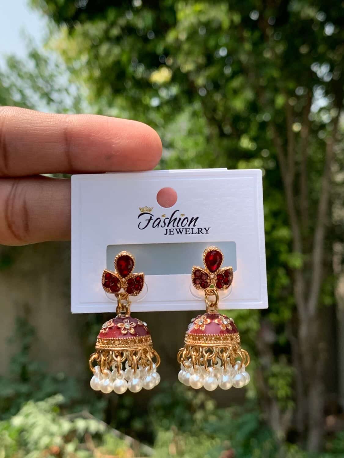 A Pastel Meenakari Floral Jhumka