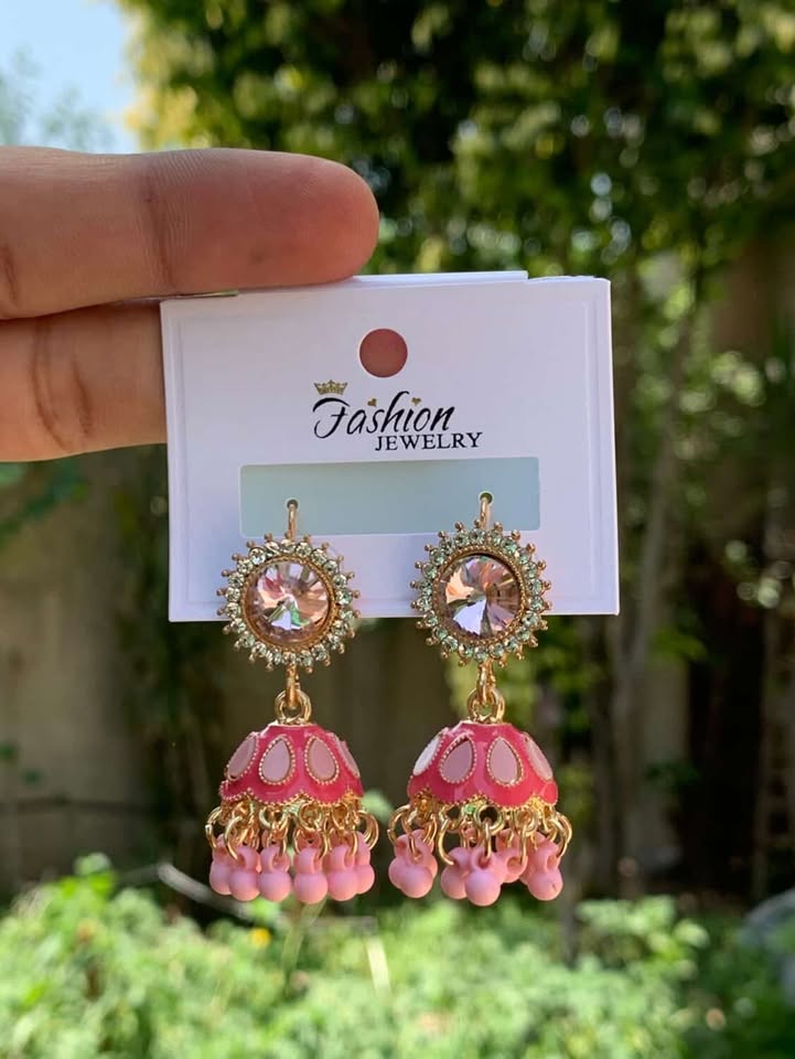 Antique Contrast Jhumki Earrings