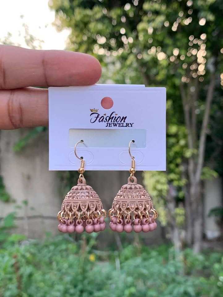 Aesthetic Obsidian Matte Textured Jhumkas