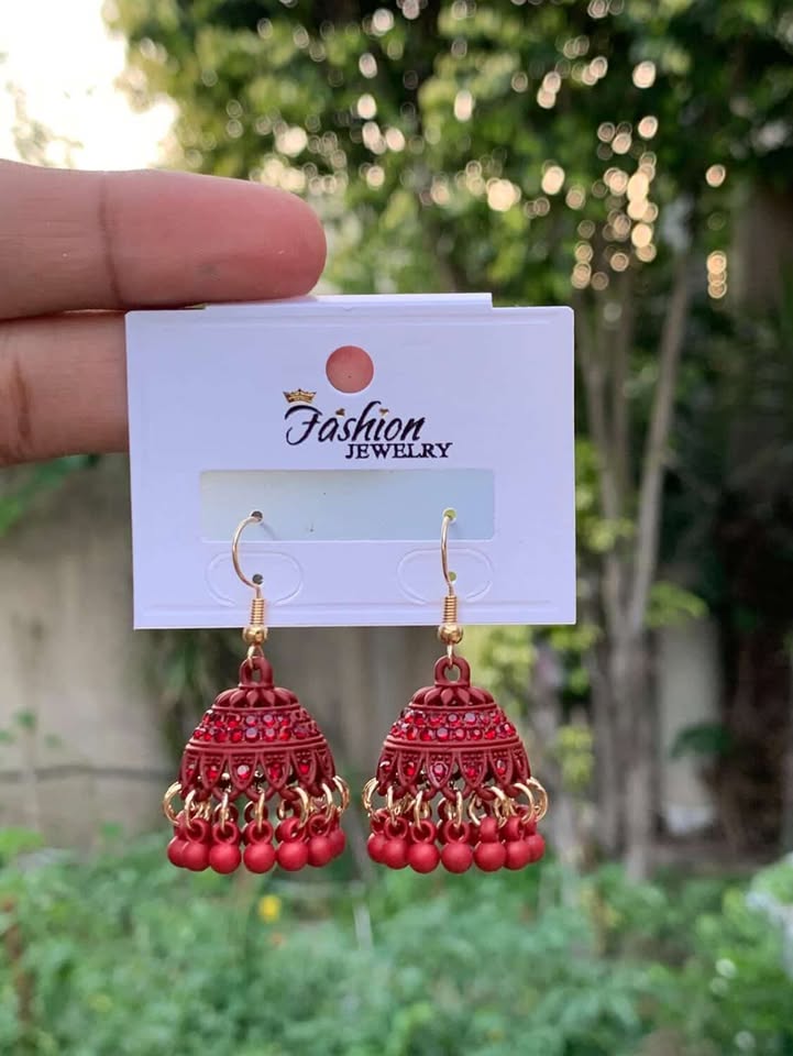 Aesthetic Obsidian Matte Textured Jhumkas