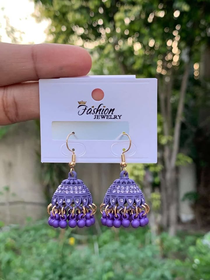 Aesthetic Obsidian Matte Textured Jhumkas