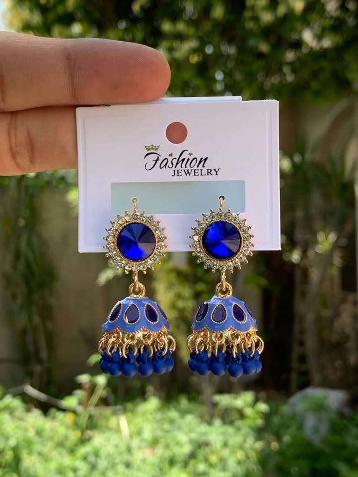 Antique Contrast Jhumki Earrings