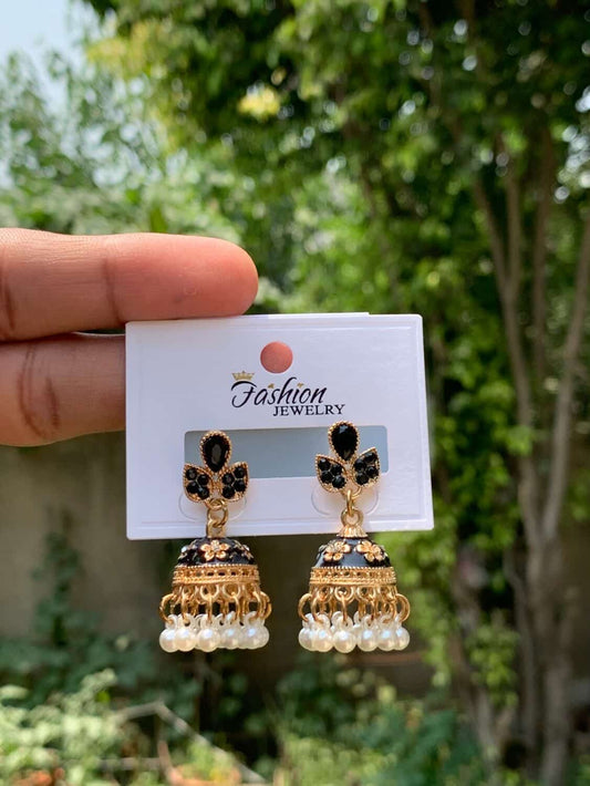A Pastel Meenakari Floral Jhumka