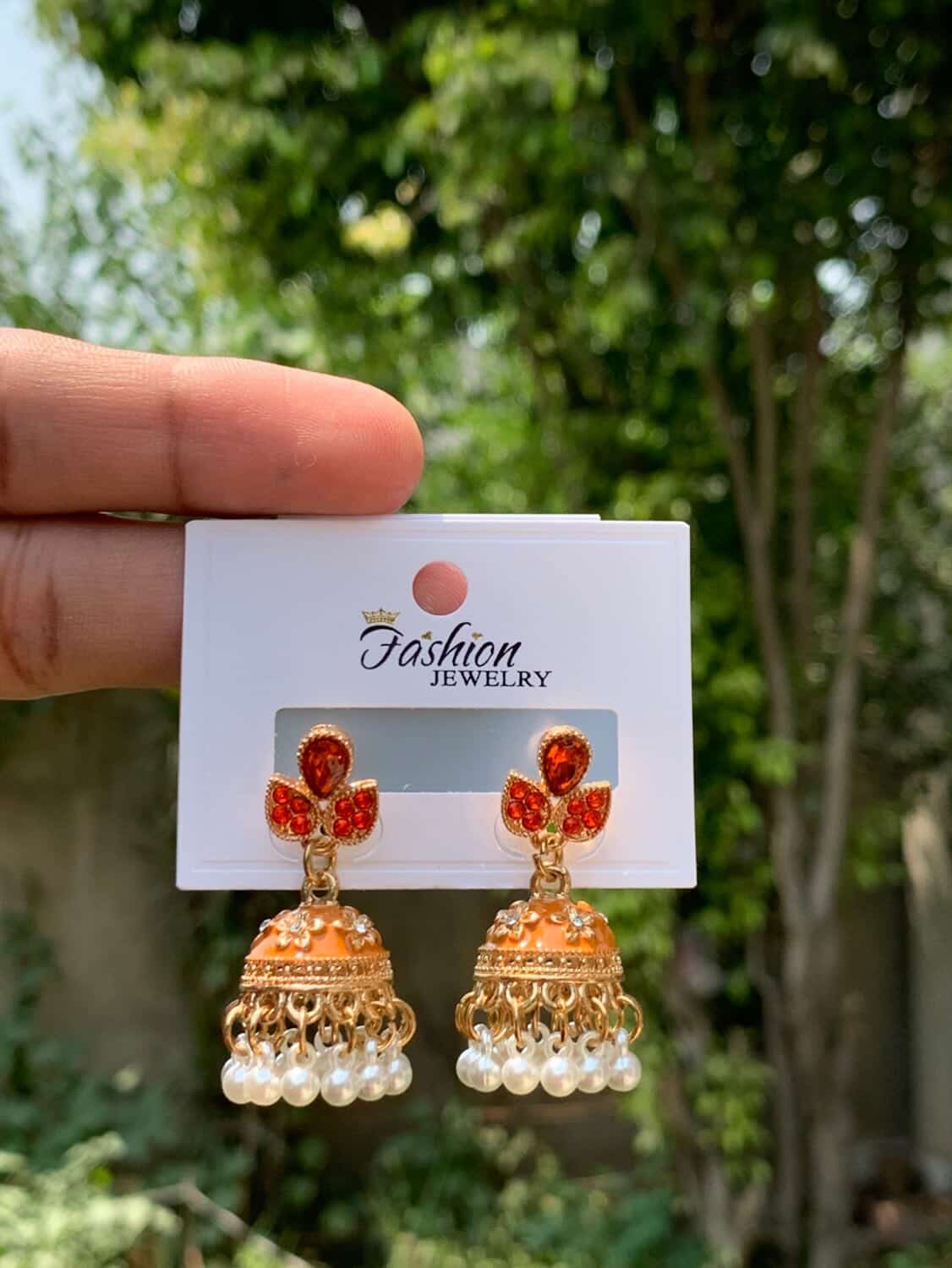 A Pastel Meenakari Floral Jhumka