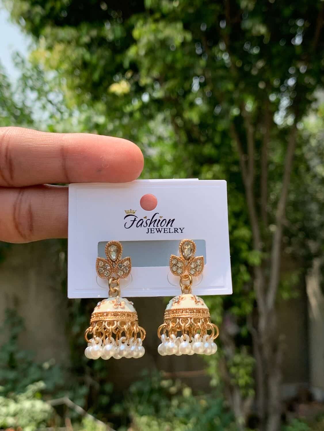 A Pastel Meenakari Floral Jhumka