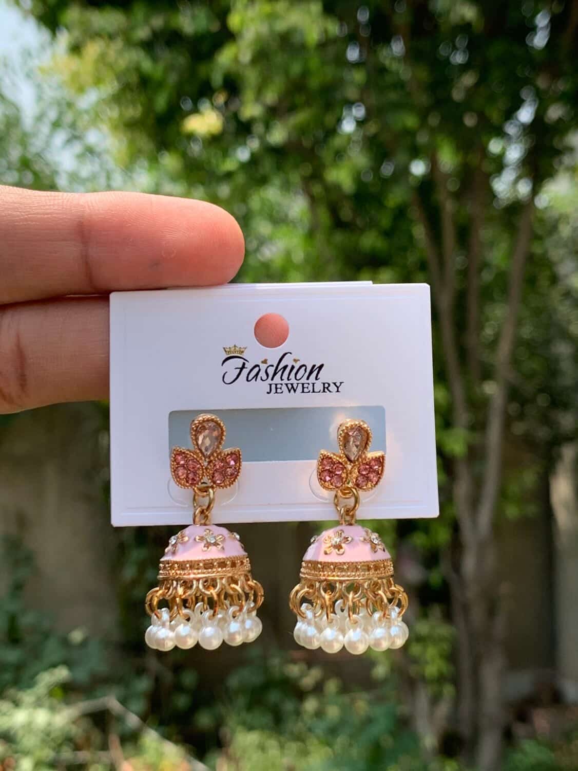 A Pastel Meenakari Floral Jhumka