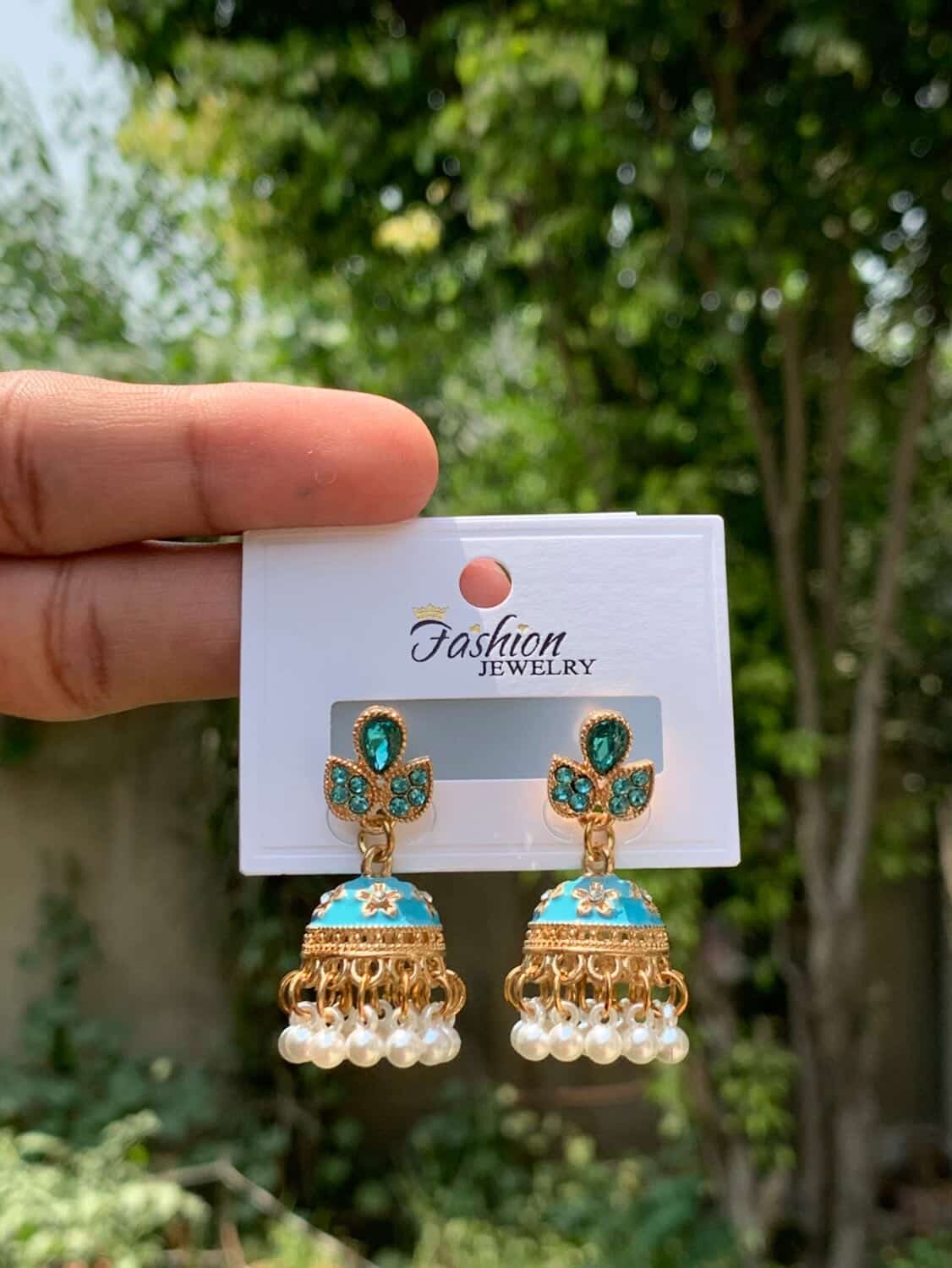 A Pastel Meenakari Floral Jhumka