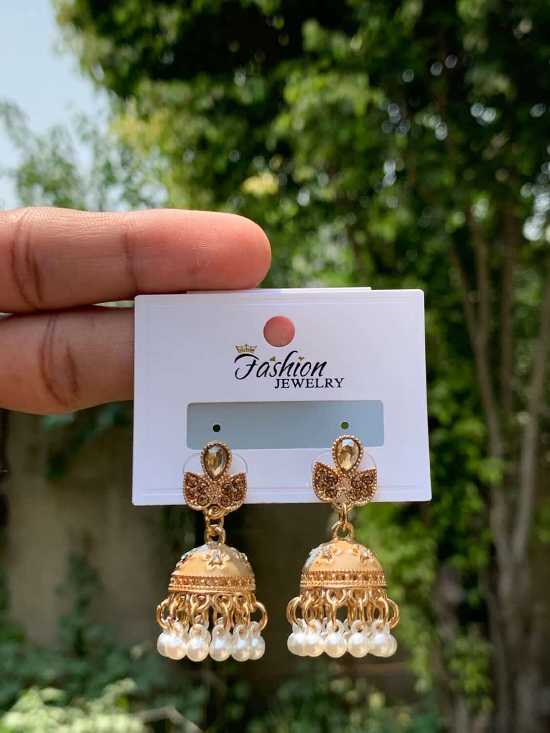 A Pastel Meenakari Floral Jhumka