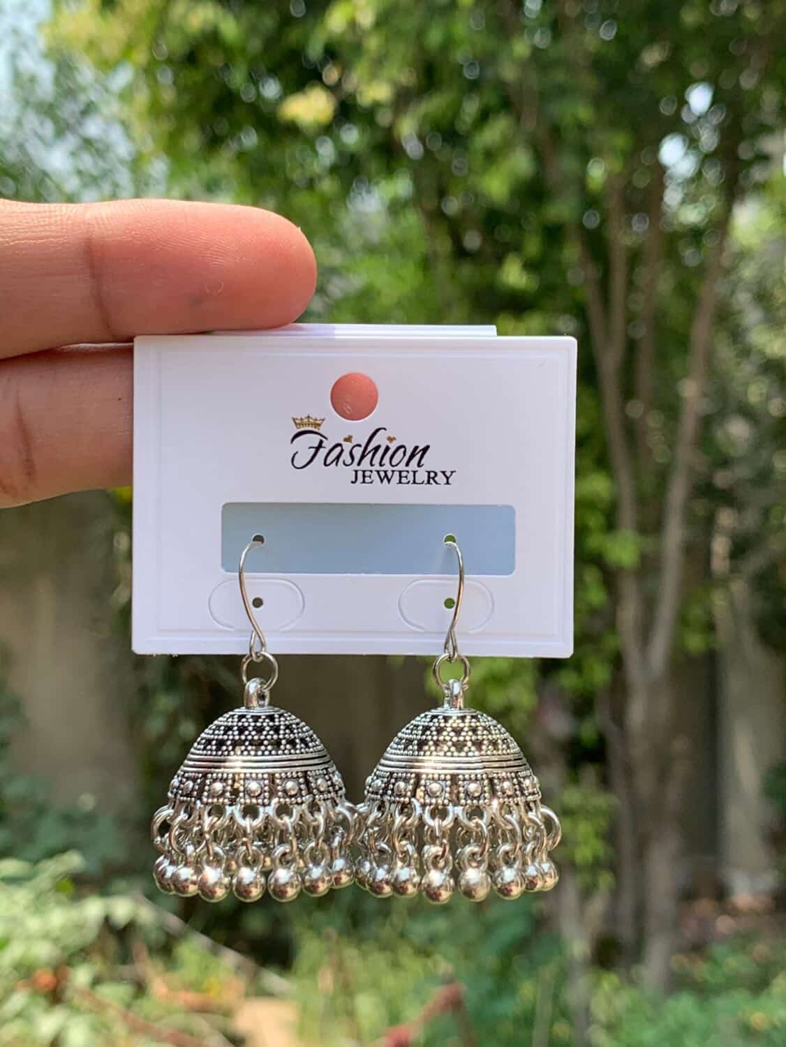 Antique Silver Ghungroo Jhumka