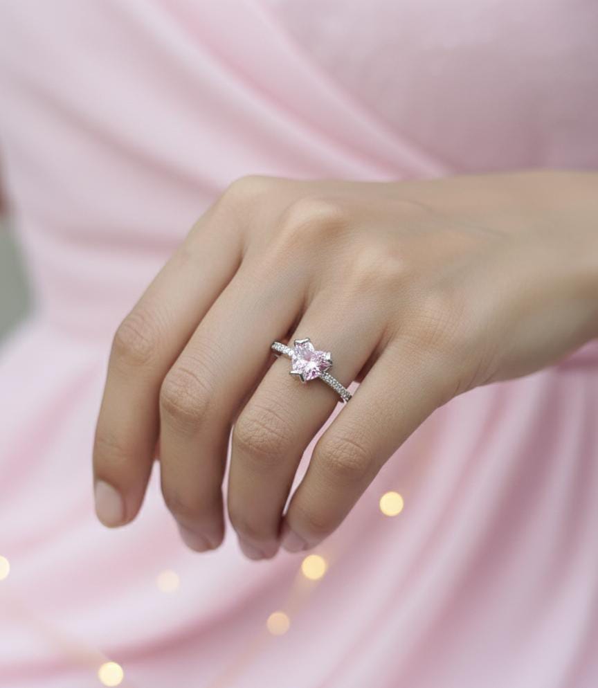 Sapphire Heart adjustable Promise Ring