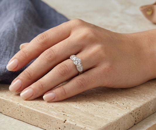 Radiant Crown Solitaire Ring