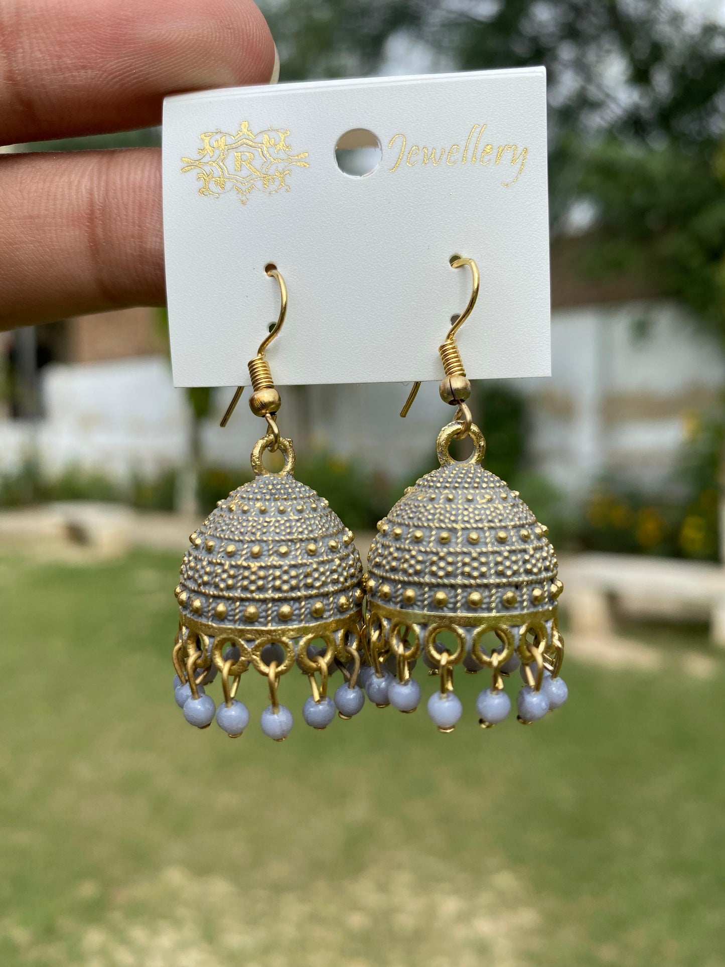 Textured Antique Bead Jhumka