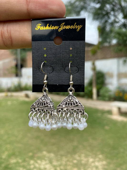 Antique Silver Pyramid Jhumka