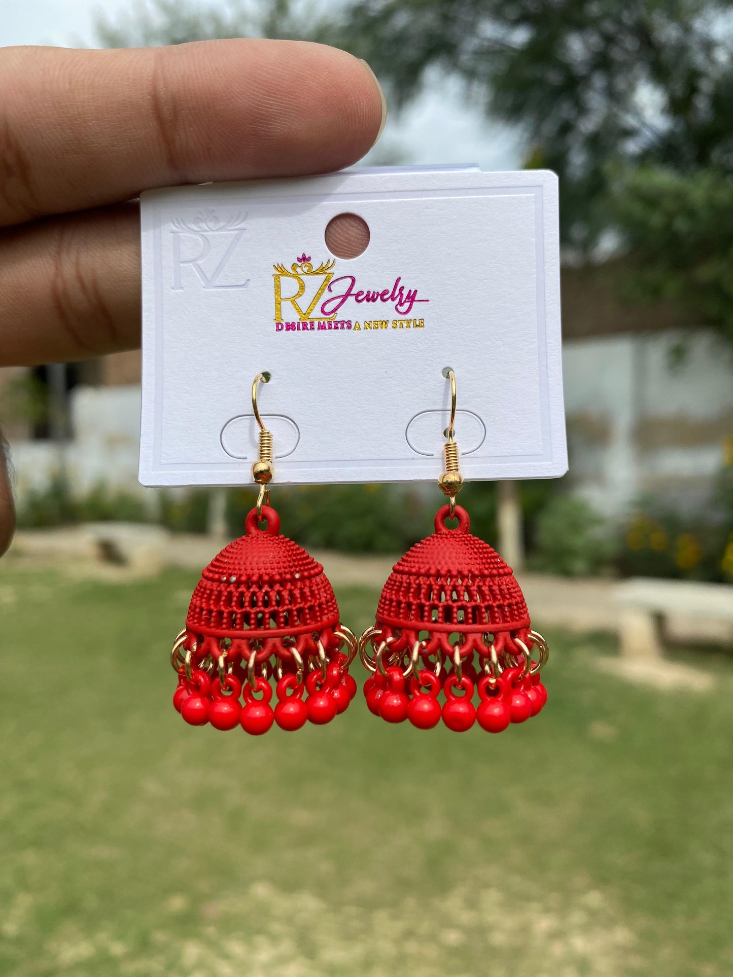 Earthy Matte-Finish Jhumka