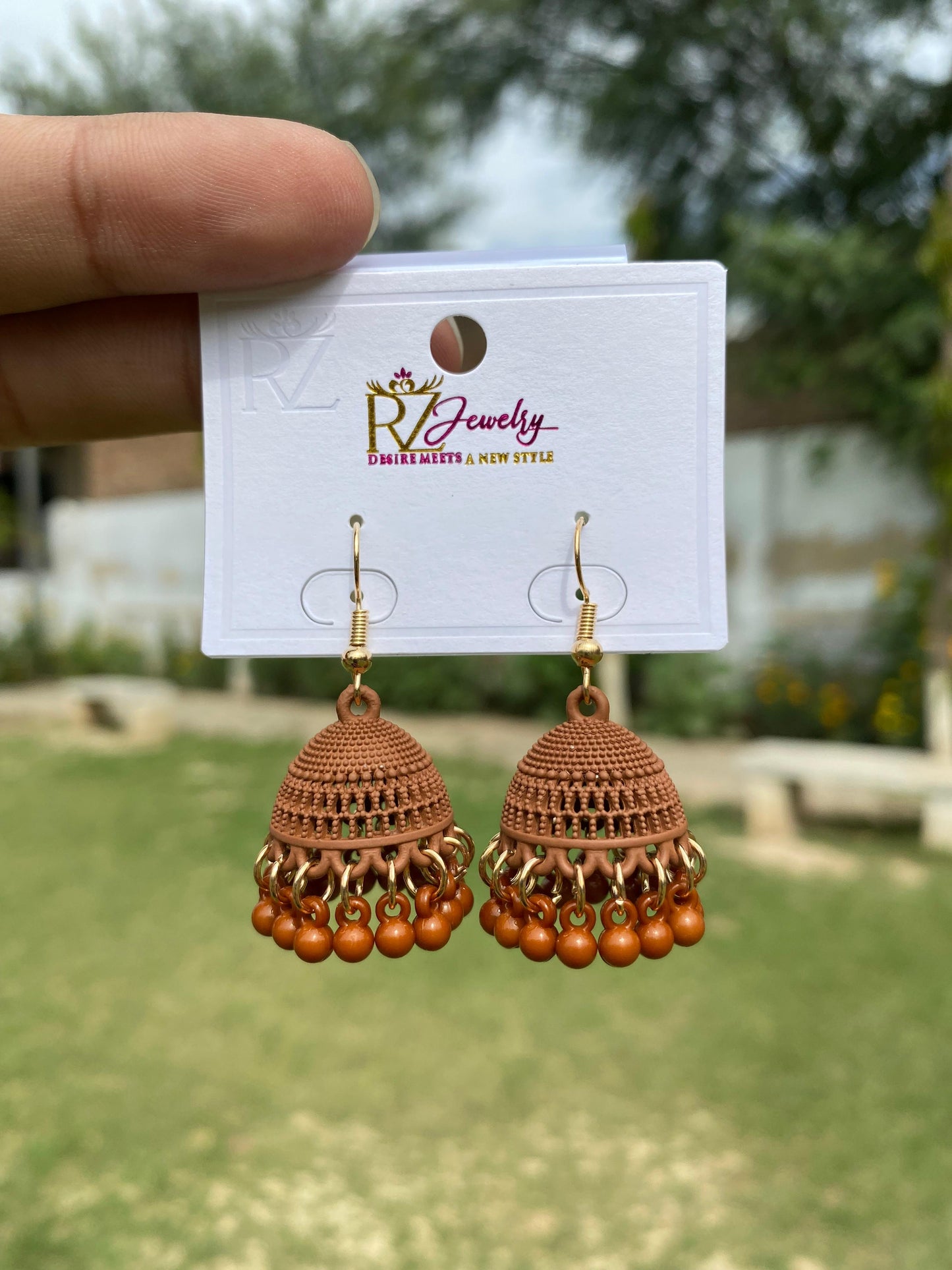 Earthy Matte-Finish Jhumka