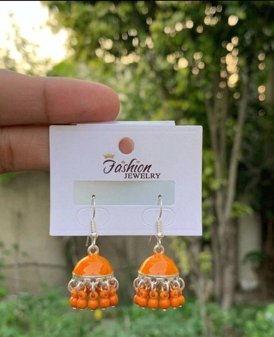 Midnight Onyx Meenakari Jhumka