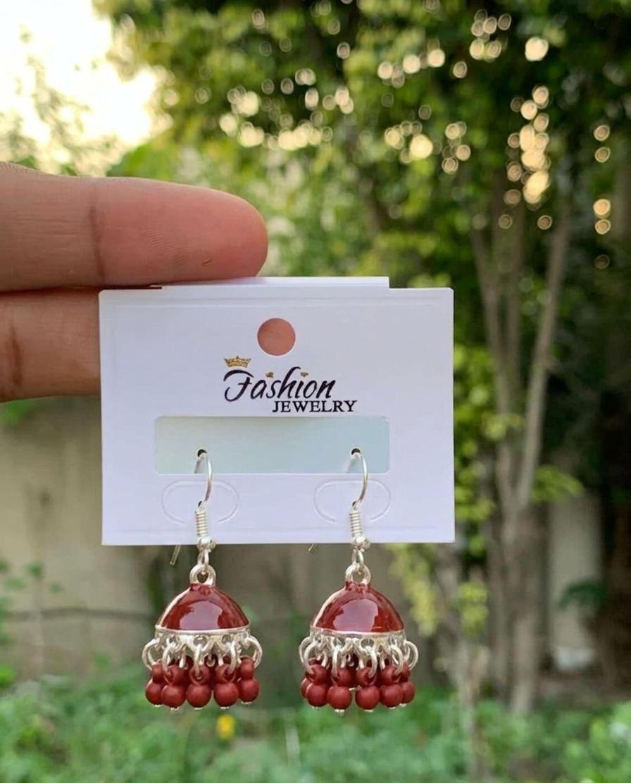 Midnight Onyx Meenakari Jhumka