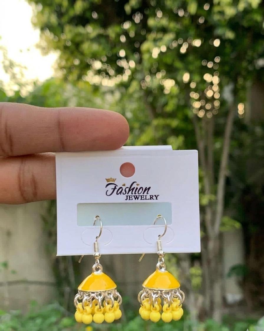 Midnight Onyx Meenakari Jhumka