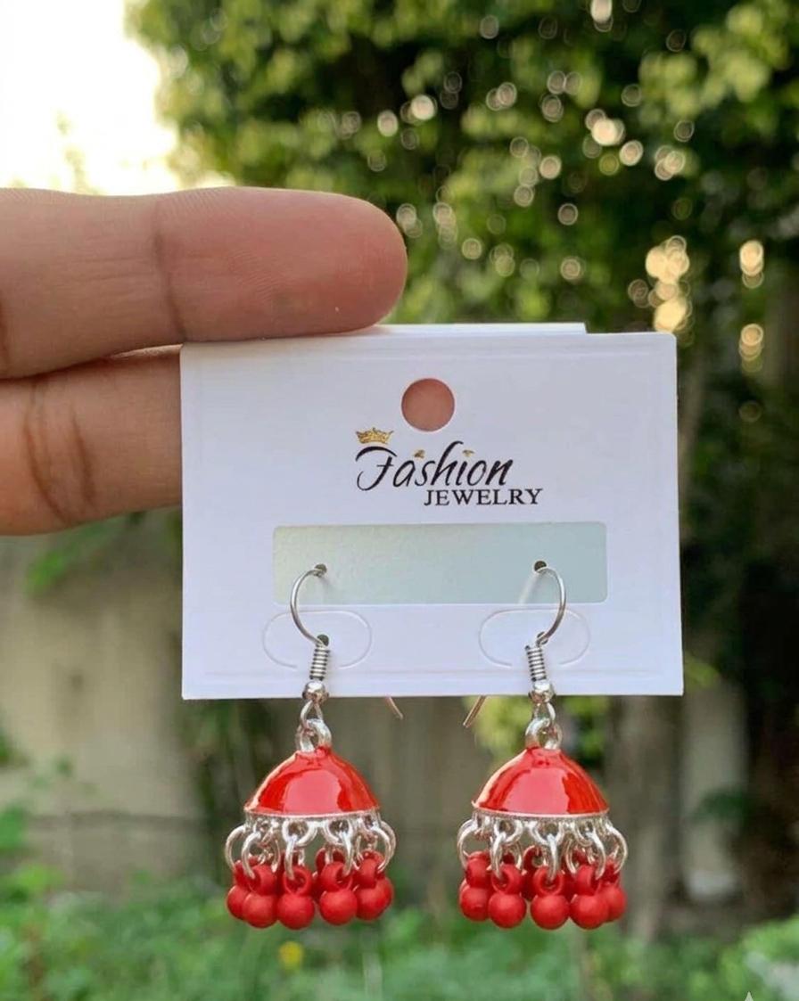Midnight Onyx Meenakari Jhumka