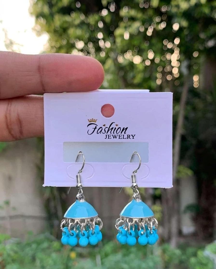 Midnight Onyx Meenakari Jhumka