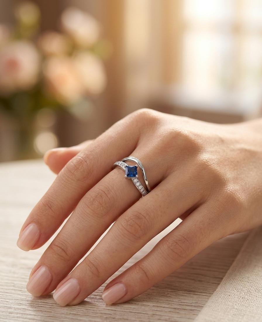 Royal Amethyst Square Halo Ring