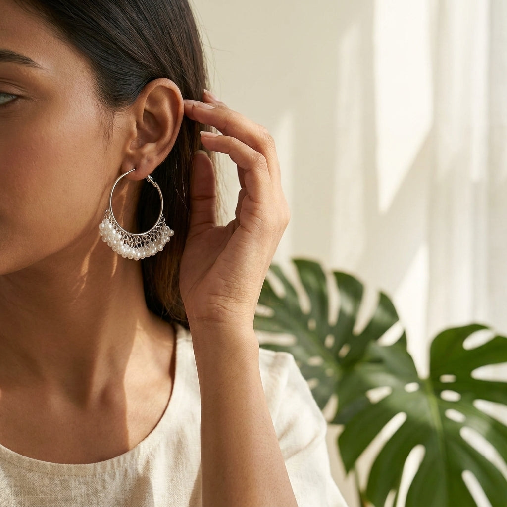 Pearl Hoop Jhumka